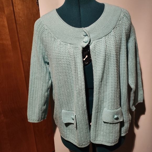 croft & barrow Sweaters - Lightly Used Croft & Barrow Women's Light Aqua Sweater